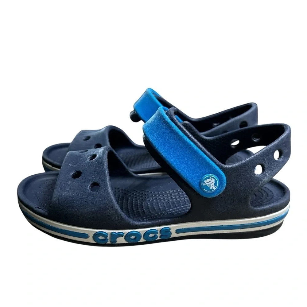 CROCS BAYABAND SANDAL Navy Blue Strap Sandals Size 13  Comfy Summer Beach